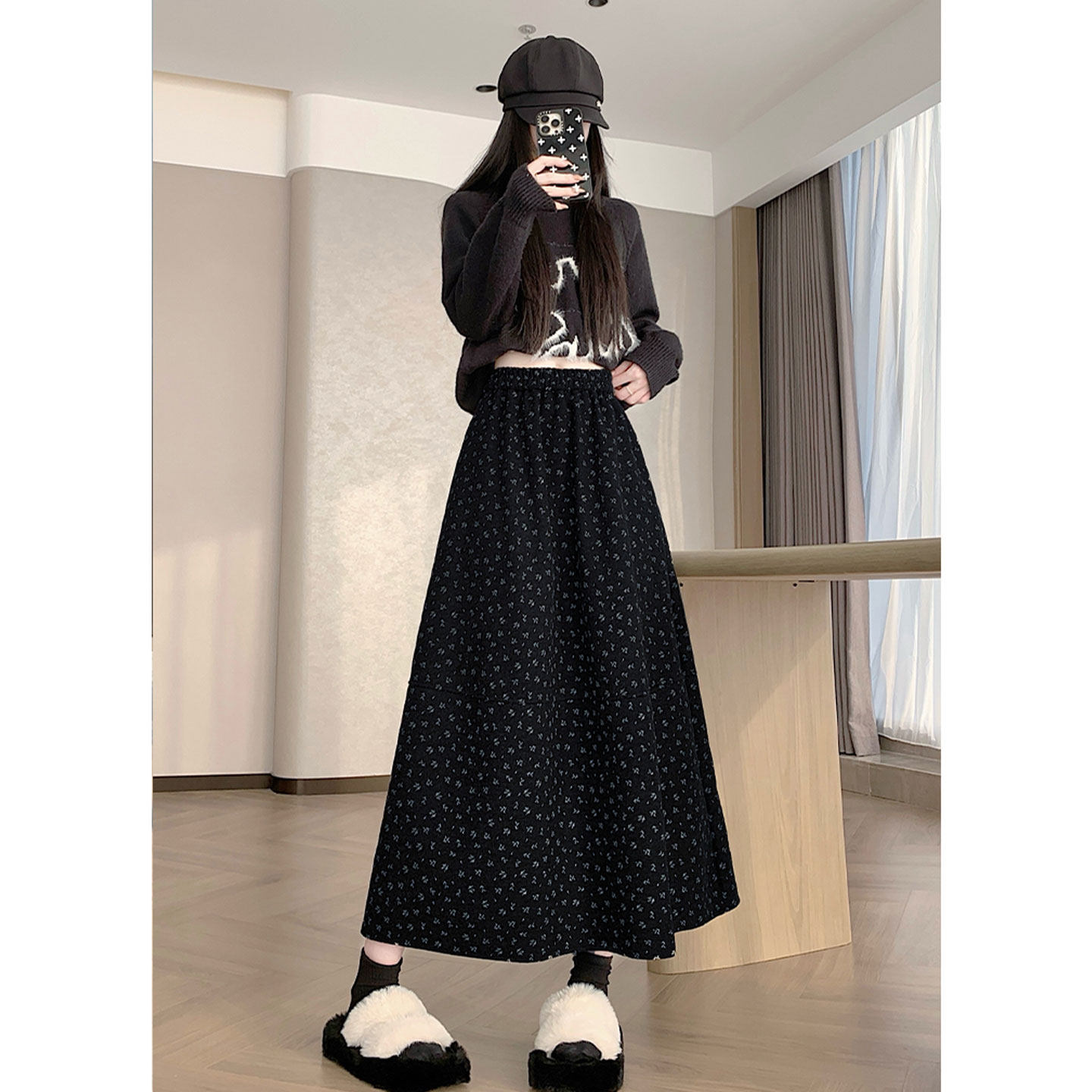 绝美巨好看的网红毛呢半身裙秋冬花苞气质a字梨型身材遮胯长裙子,女装/女士精品,半身裙,淘宝优惠券,粉丝福利购,淘宝优惠卷