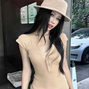 小香风性感短袖 针织衫 T恤上衣 辣妹褶皱半身裙夏日绝美巨好看套装
