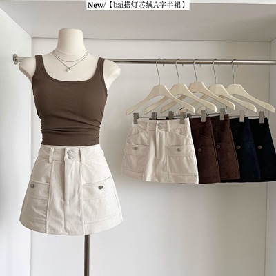 超好看冬装灯芯绒半身裙2025