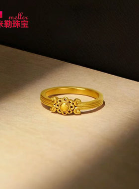 米勒珠宝女士足金999花朵戒指