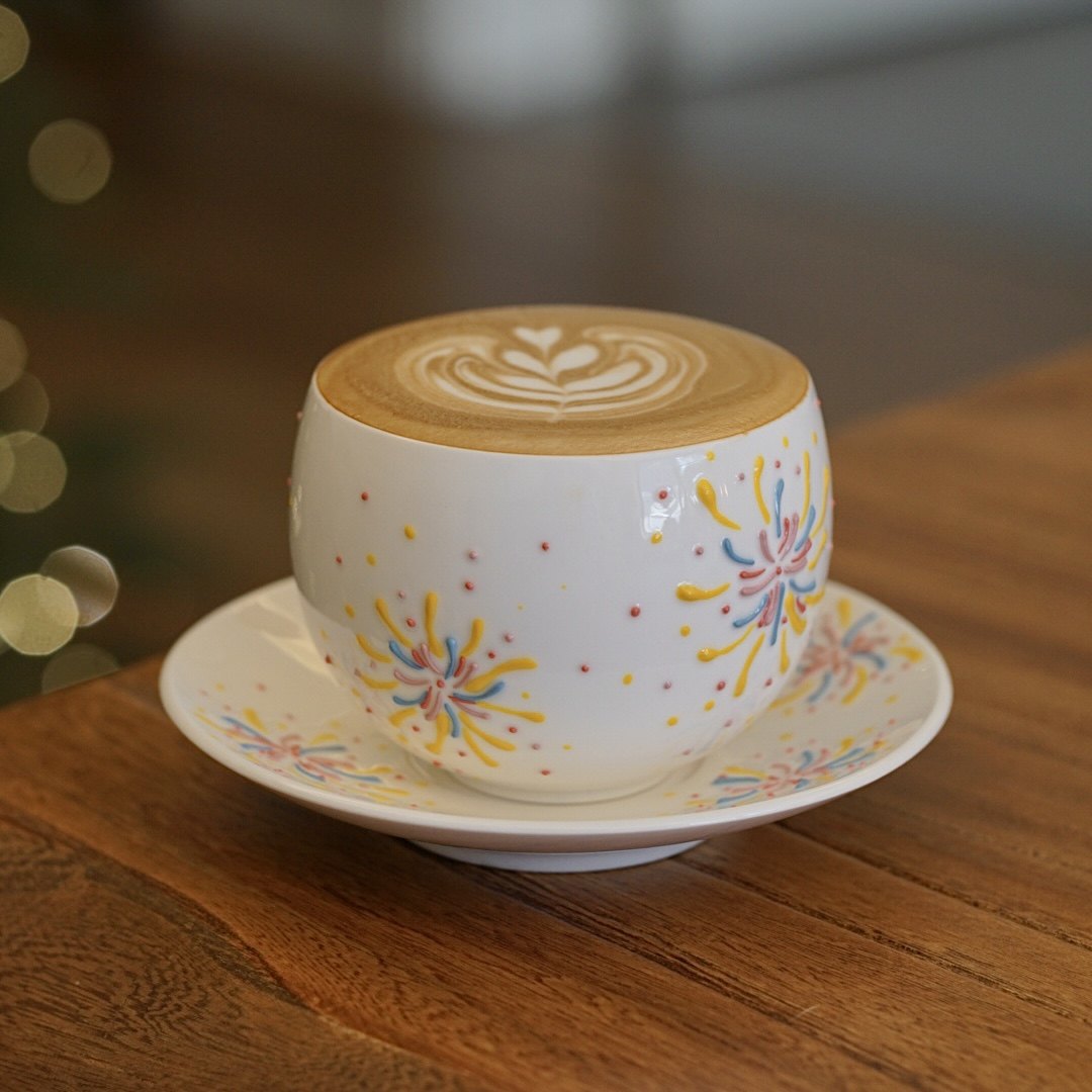 花间树里。景德镇手绘釉下彩烟花咖啡杯拿铁拉花杯蛋杯新年礼物,餐饮具,咖啡杯,淘宝优惠券,粉丝福利购,淘宝优惠卷