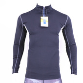 抗静电保暖里起毛半拉链速干排汗男弹力高领长袖 衫