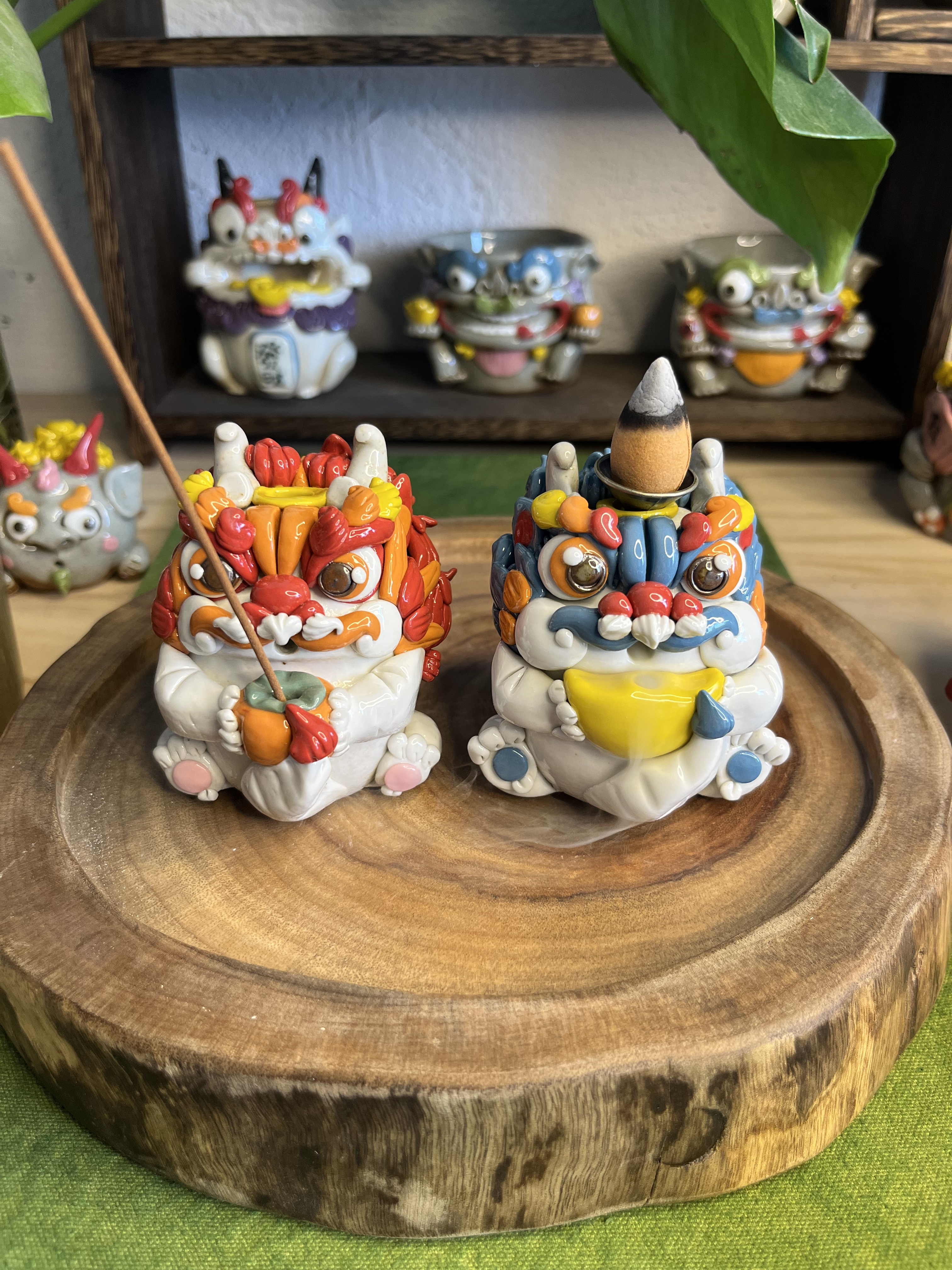 辰雪手捏陶瓷小龙茶宠香炉摆件线香倒流香插创意茶空间办公室礼品