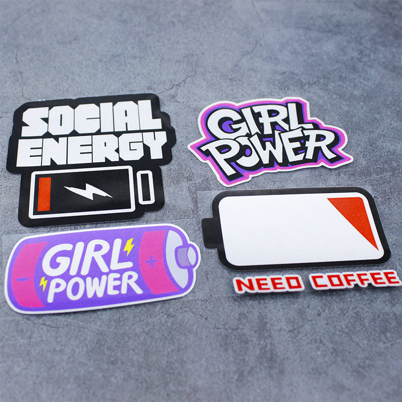GirlPower Cute and creative battery stickers, motorcycle and electric bike stickers, waterproof and sun-proof thumbnail 5