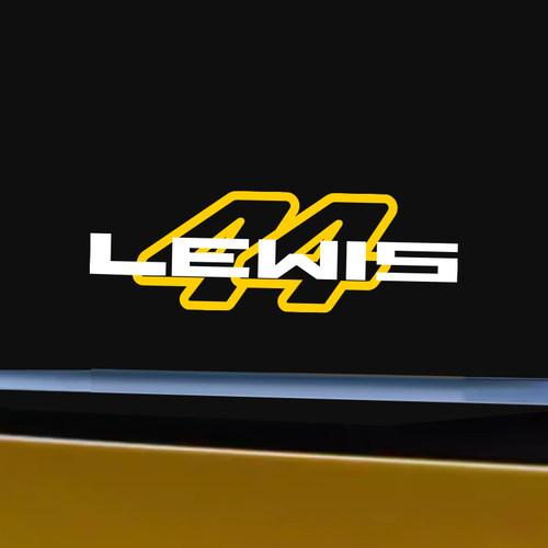 f1赛车手号码贴纸刘易斯汉密尔顿lewis44车贴logo车迷应援反光贴