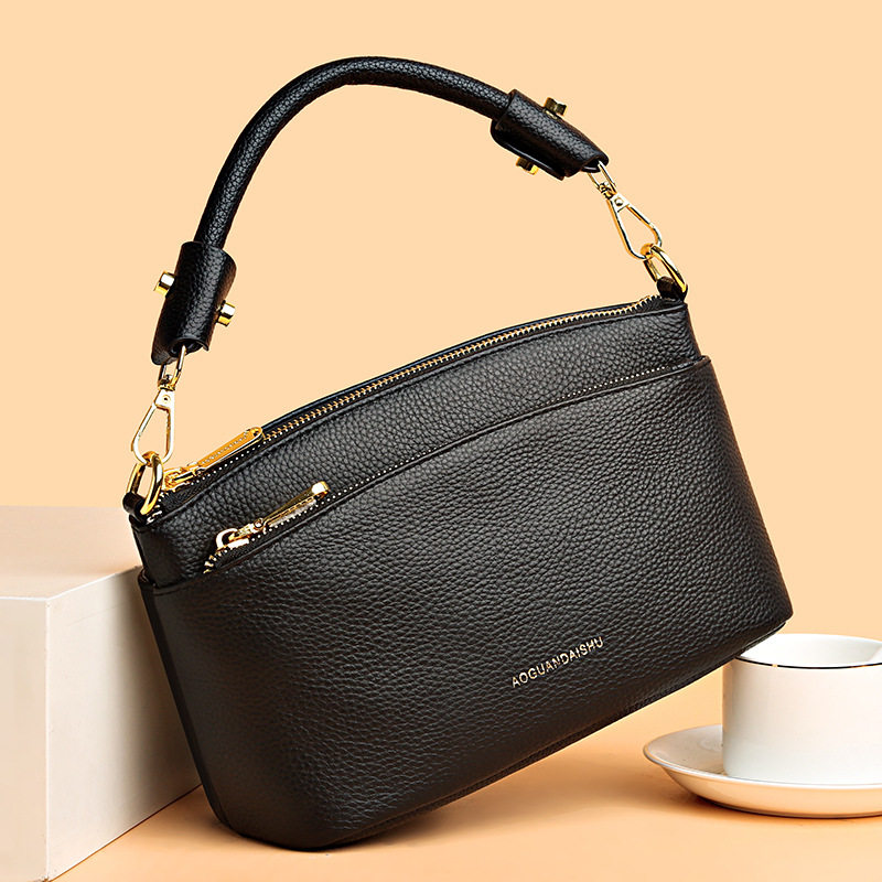 香港it正品三用真皮妈妈女包2023新牛皮单肩斜跨包手提包贝壳包包