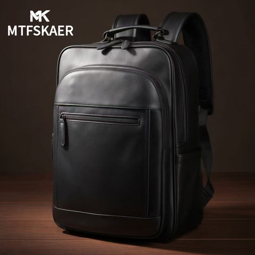 香港MTFSKAER真皮男士双肩包