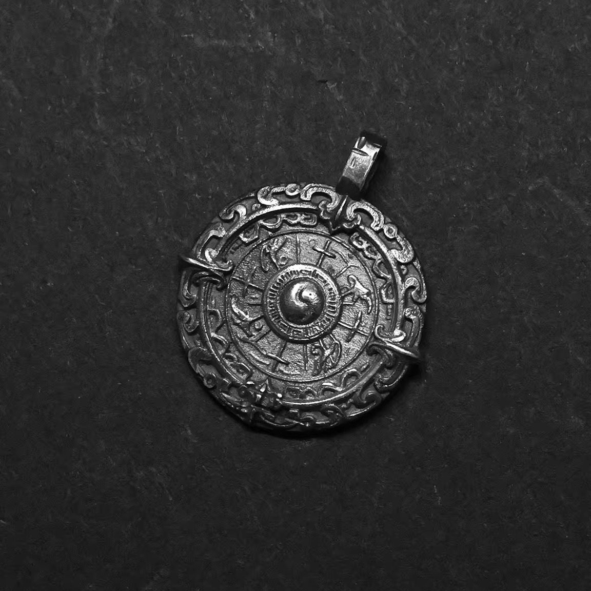 造化玉碟-无序状态原创设计S925纯银手工银饰品做旧风吊坠项链男,饰品/流行首饰/时尚饰品新,银饰吊坠,淘宝优惠券,粉丝福利购,淘宝优惠卷