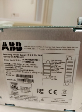 ABB  贝利4型电源SPS03-5V  2VAA00828全新原装拍前请询价