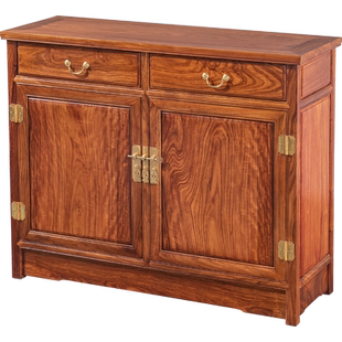 红木家具刺猬紫檀餐边柜中式鞋柜客厅抽屉储物柜全实木素面杂物柜