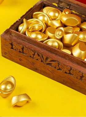 实心元宝聚宝盆缸填充物合金