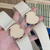 简易皮带羽绒腰封 爱心舞裙牛仔裤 4CM女式 松紧腰带百搭连衣裙时尚