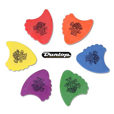Dunlop邓禄普 Tortex Fins 乌龟吉他拨片 鱼鳍异形拨片 0.5-1.14