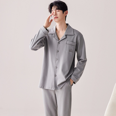 睡衣男款春秋新款纯棉长袖高级感四季通用休闲舒适秋冬男式家居服