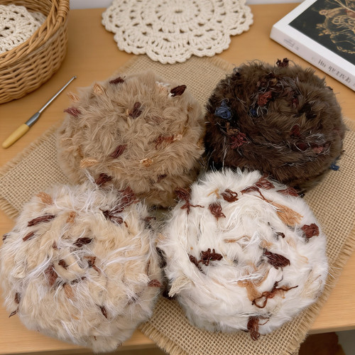 【包邮】100g 棕色系列手混线手混线编织包手工diy特色线渐变毛线