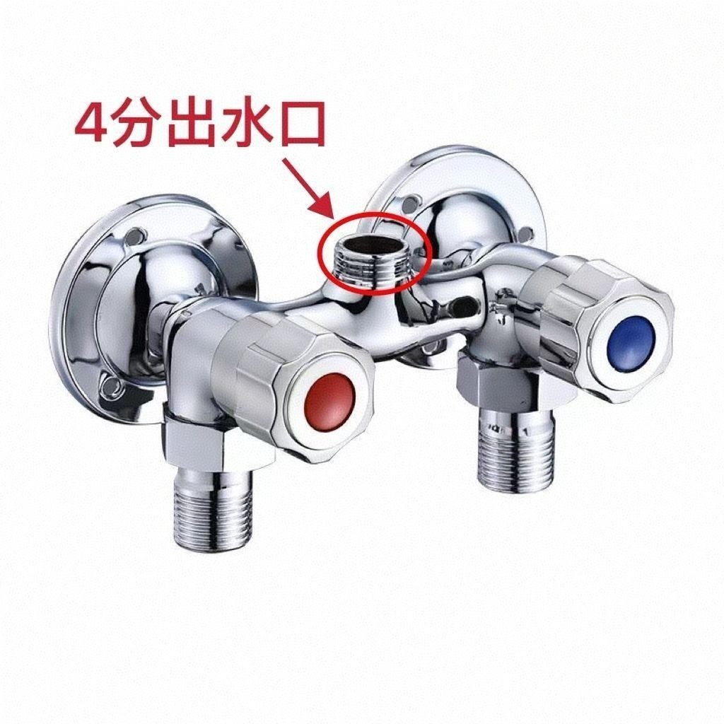 铜主体明管明装淋浴混水阀双把双控双开关冷热龙头浴室卫生间开关