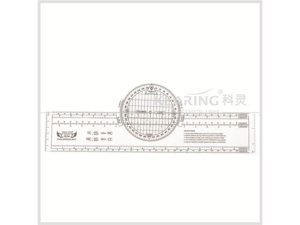 科灵多比例带转盘向量尺领航计算尺向量尺塑料航行向量尺KCNP-1黑
