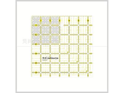 科灵表面印刷亚克力手工拼布尺KPR65D3mm毫米厚度尺黑科技