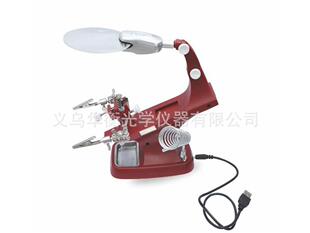 TH7023A台式LED带灯USB插电式辅助夹焊接维修阅读多用高清放大镜
