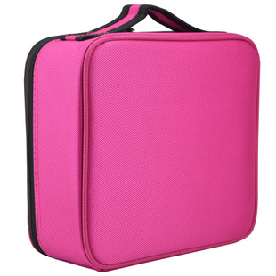 专业收纳隔板化妆包多功能手提化妆箱小号外贸双层纹绣美甲工具箱