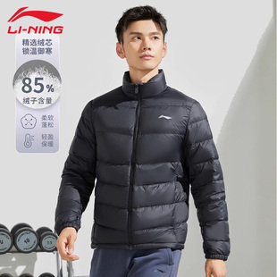 李宁羽绒服男士短款2023冬季防风保暖时尚轻薄正品黑色运动外套男
