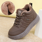 女冬季 加绒保暖妈妈鞋 防滑加厚高帮休闲系带时尚 老北京布鞋 女棉鞋