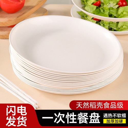 稻壳一次性餐盘食品级十寸圆盘