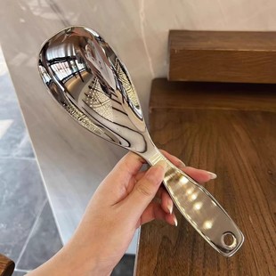 厚皮橙同款 勺子304不锈钢长柄大头喝汤勺子网红干饭餐具分餐调羹