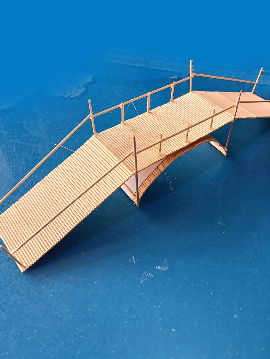 雪糕棒棍木条diy手工制作小桥木屋模型幼儿园手工制作材料牙签桥