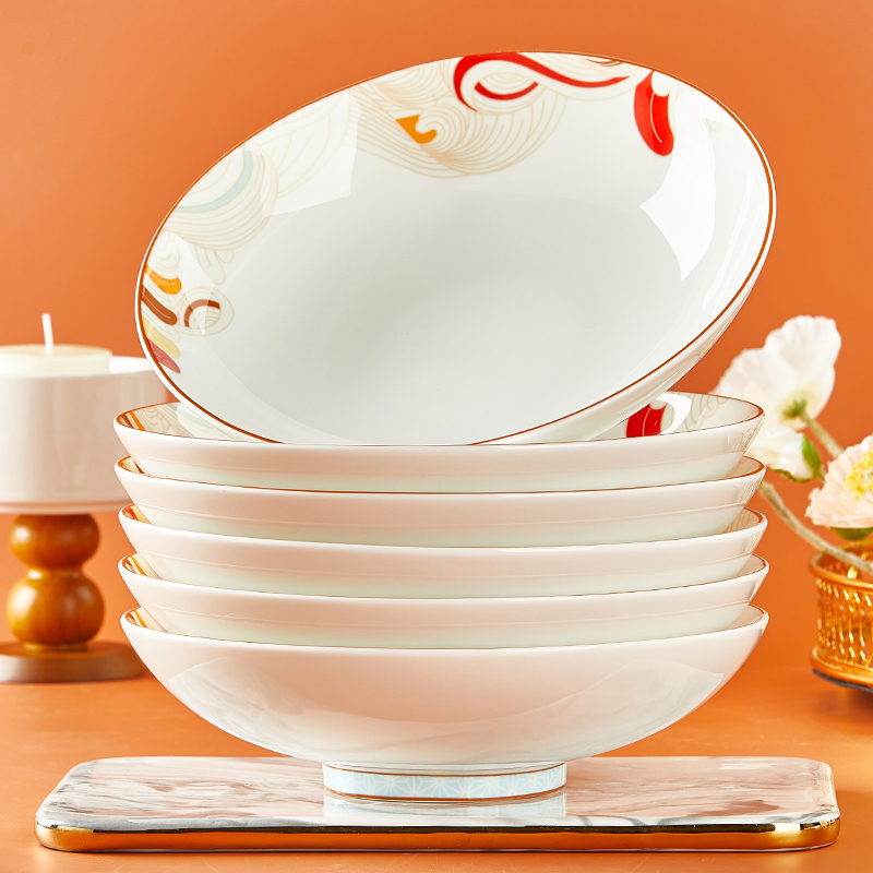 锦泰釉下彩骨瓷高端盘子菜盘餐具