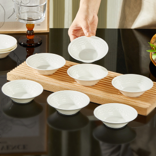 小盘子酒店餐厅小凉菜碟餐具 骨瓷调味碟子家用饺子蘸料碟创意时尚