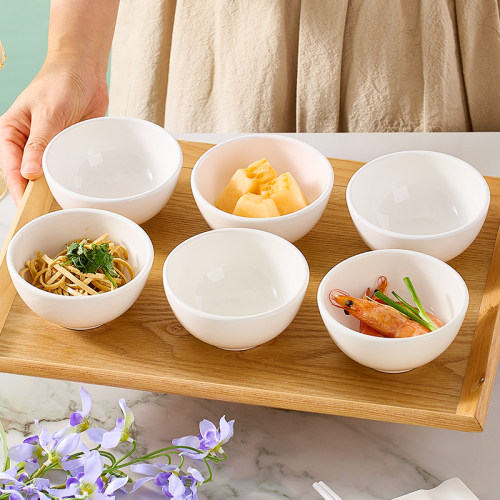 若岚纯白釉下彩陶瓷味碟家用餐具