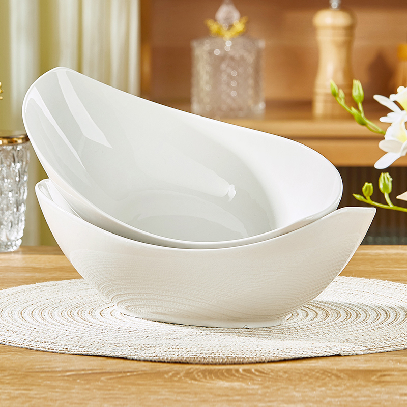 陶瓷异形元宝碗家用水果沙拉小菜凉菜盘西餐点心西式餐具酒店商用