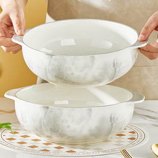 酸菜鱼大盆碗陶瓷大号纯白汤碗家用毛血旺水煮鱼肉片专用大碗汤盆