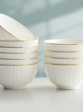 碗家用2026新款高颜值陶瓷吃饭碗盘面碗特别好看的高级瓷碗10个装