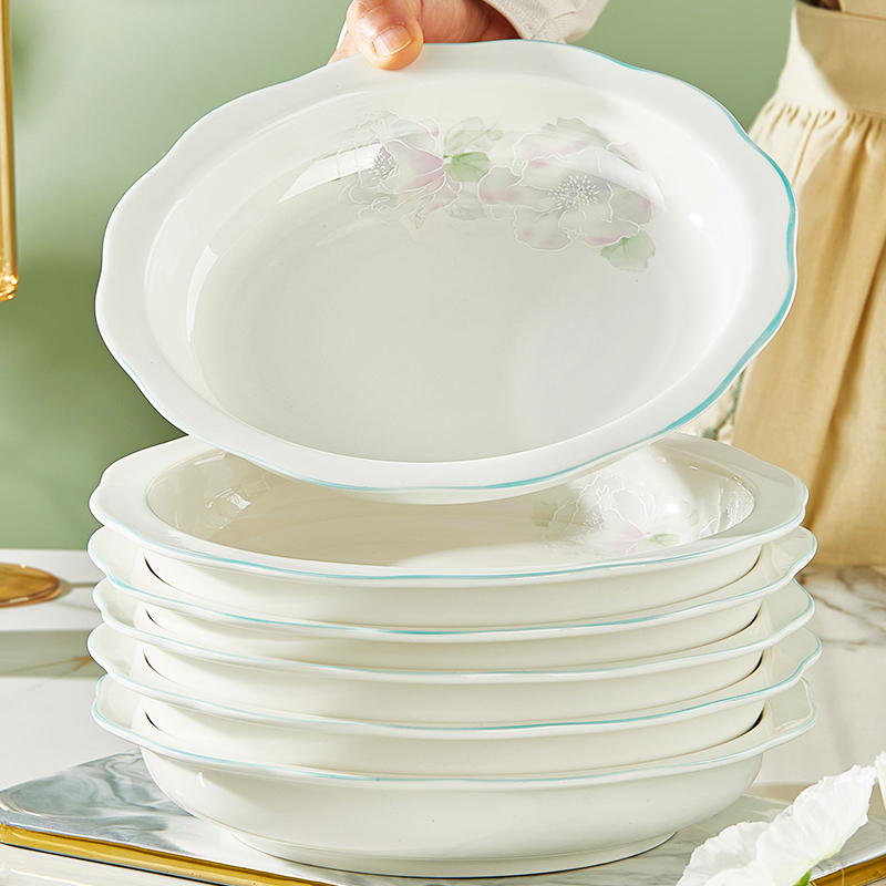 若岚釉下彩陶瓷高颜值家用菜盘子