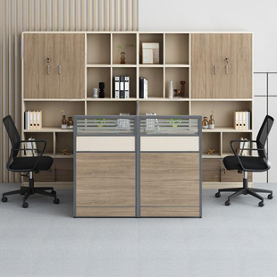 屏风办公桌椅组合双人面对面高柜职员桌财务室员工工位卡座电脑桌