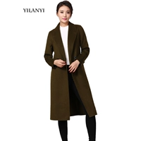 Thương hiệu áo khoác len nữ mùa đông 2017 hai mặt cashmere áo khoác len nữ dài - Áo len lót đôi áo khoác nữ trung niên