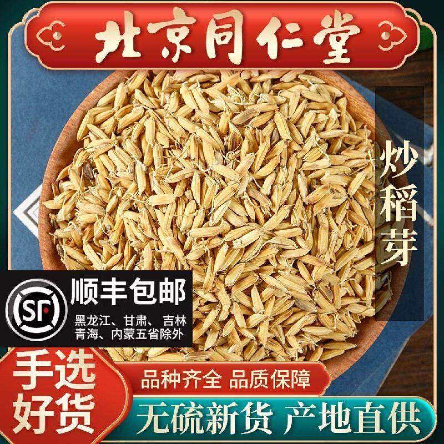 同仁堂炒稻芽中药材500g新货稻谷芽生稻芽另有生麦芽生谷芽双芽水