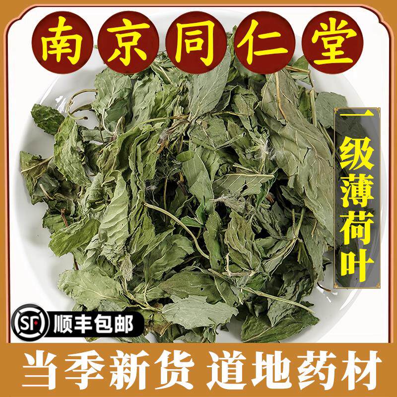 南京同仁堂正品薄荷叶中药材纯天然晒干薄荷梗薄荷叶薄何茶泡水喝