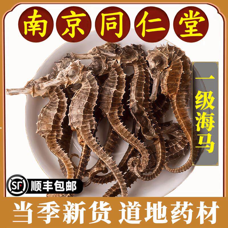 南京同仁堂正品海马中药材三斑海马一对泡酒煲汤温肾滋补特级原料