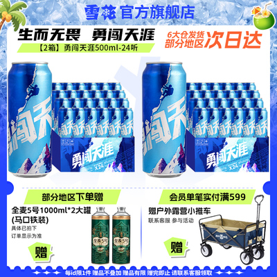 【共48听】雪花啤酒勇闯天涯500ml*24听*2整箱批发 官方旗舰店