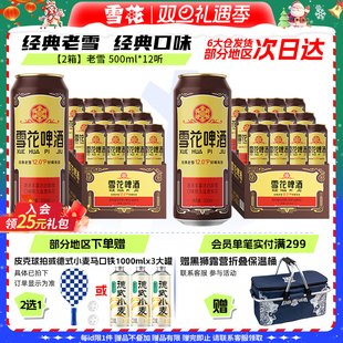 2箱整箱 12听装 雪花啤酒官方旗舰店 老雪花500ml 共24听沈阳经典