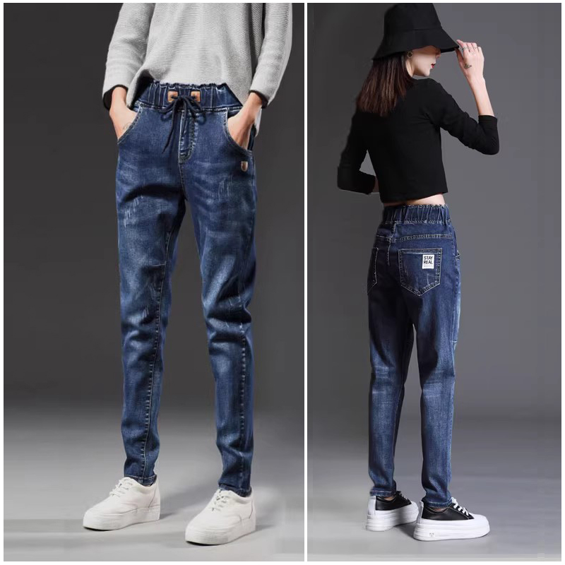 2025年新款高腰裤女大码牛仔腿粗