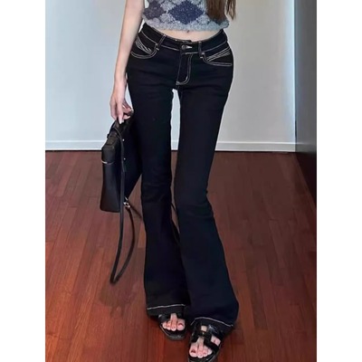 长腿超模时髦低腰修身牛仔裤