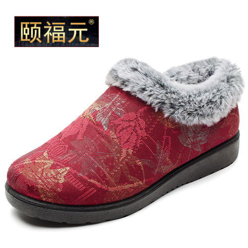 老北京布鞋女加绒保暖防滑软底