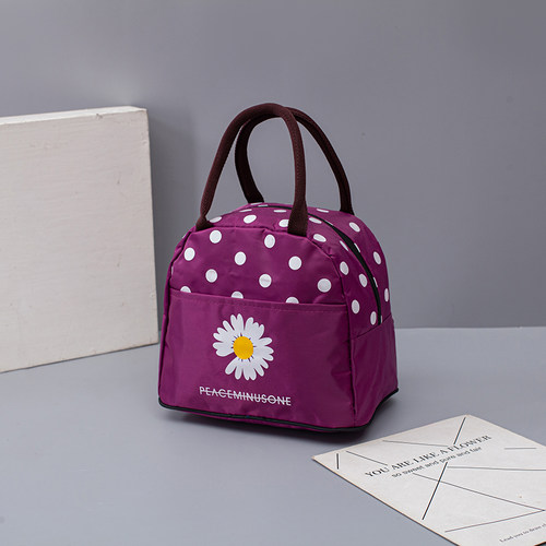 手提包女防水牛津布饭盒袋便当包妈咪布包休闲手拎拉链拉骨小圆包