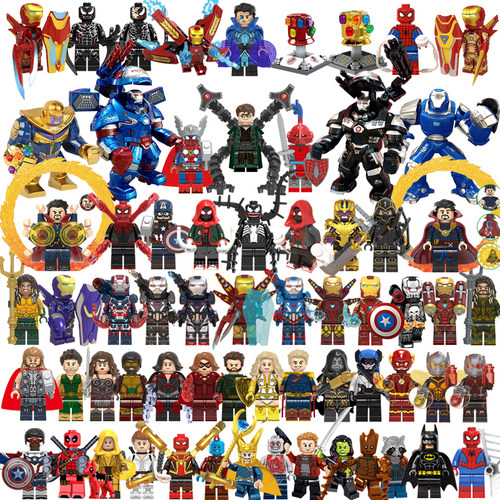 钢铁侠蜘蛛侠拼装积木小人仔玩具