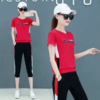 Zhenweisi quầy trang phục thể thao khiêu vũ vuông trang phục mới phù hợp với mùa hè ngắn tay cotton nữ khiêu vũ quần áo - Thể thao sau quần thể thao nữ
