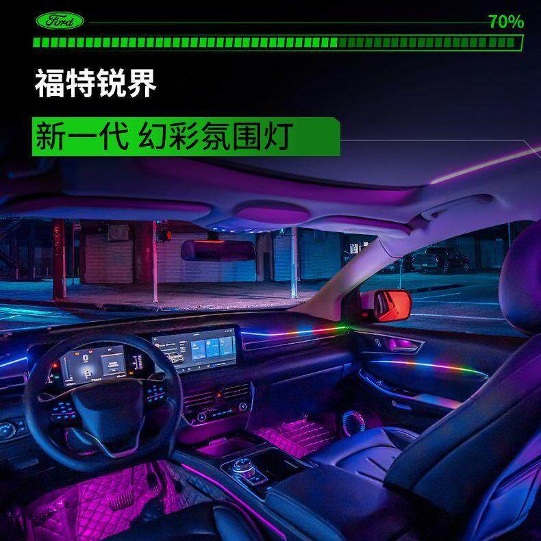 适用于21-23款福特锐界氛幻彩围灯plus专用64色车内改装气氛灯